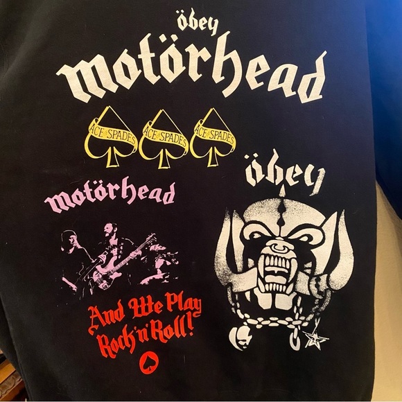 OBEY Black Motorhead Graphic Crewneck Sweatshirt Size Medium-Unisex - Picture 5 of 9